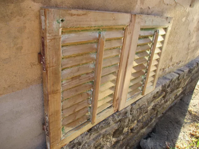uralt Holz Fensterladen Sonnenschutz 2 Flügel 93 x 55 Almhütte Deko Stadel