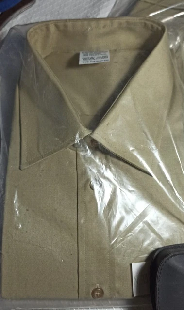 Italian Army Shirt Khaki Drop Long Sleeve Size L New Italy 1 Original