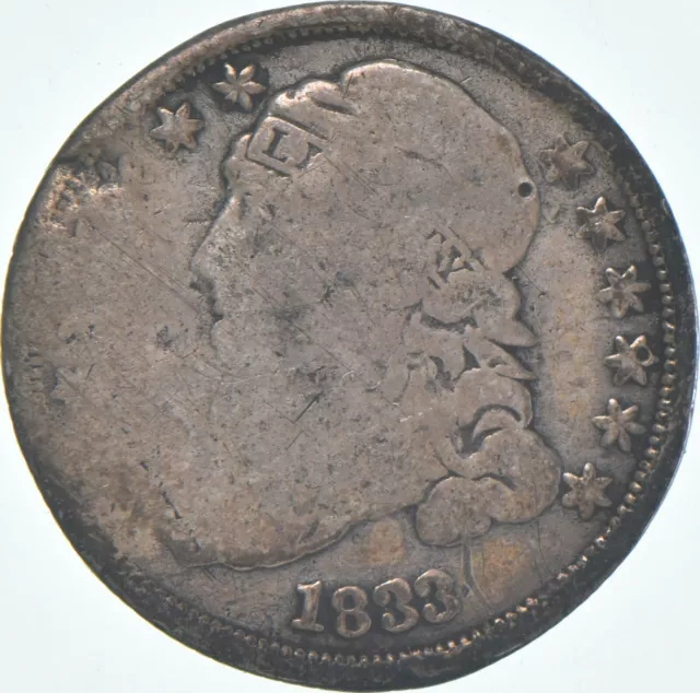 EARLY - 1833 Capped Bust Dime - Eagle Reverse - TOUGH - US Type Coin *751