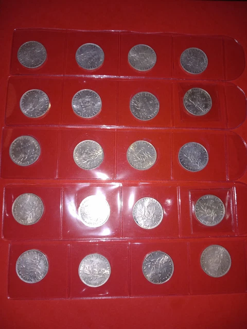 Lot de 20 pièces 2 francs ARGENT