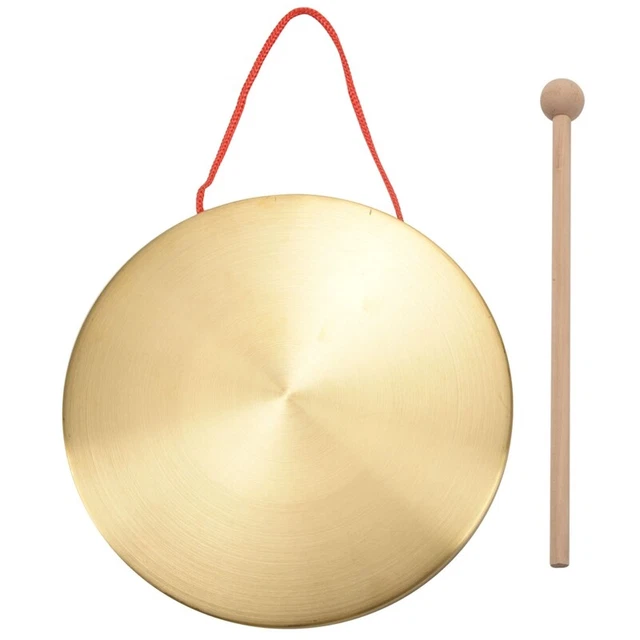 22cm Hand Brass Copper Chapel Opera Percussion with Round Play Hammer L3R2