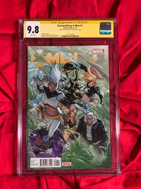 CGC SS 9.8~Extraordinary X-Men #1~Signed+Original Cyclops Art by Jeff Lemire~008