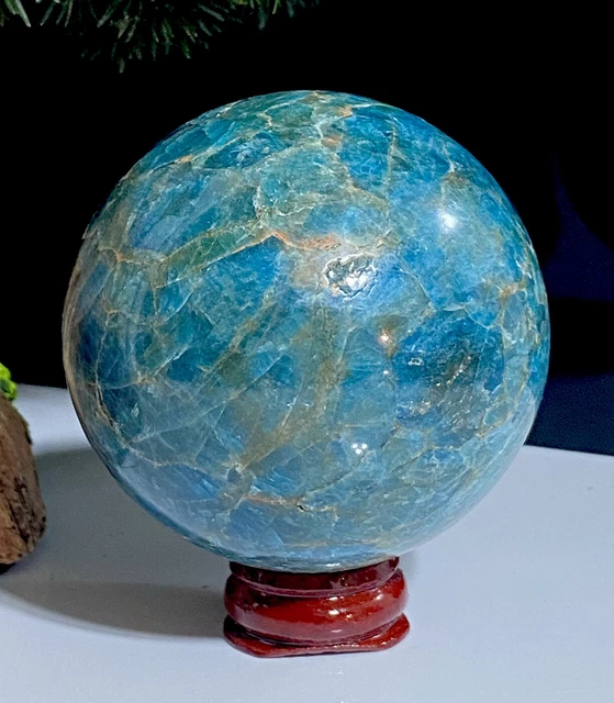 Large Over 432g / 70mm Blue Apatite Stunning Natural Crystal Ball Sphere￼ Stone