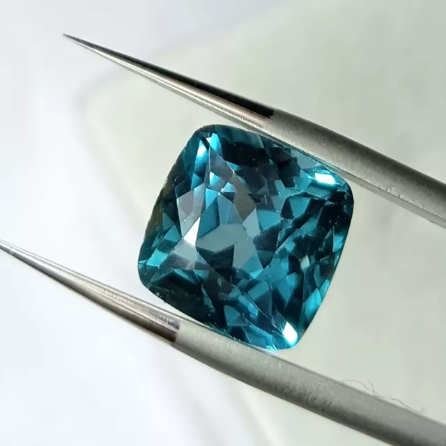 8  Ct Natural Montana Sapphire Square Cut Certified Loose Gemstone Blue