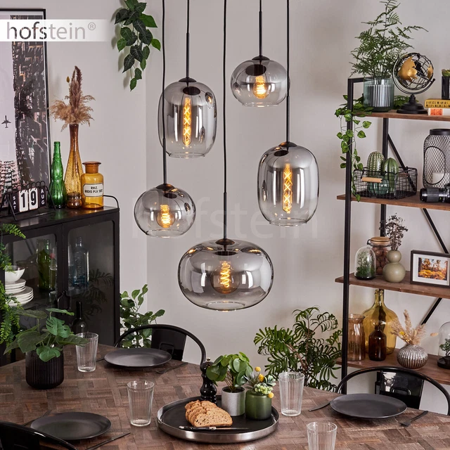 Moderne Schlaf Wohn Ess Zimmer Beleuchtung Rauchglas Hänge Lampe Pendel Leuchte