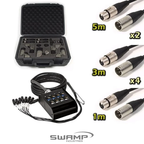 7 Piece Drum Kit Microphone Set Mic Package + Cables + Stage Box 7 Piece Drum Kit Microphone Set Mic Package + Cables + Stage Box