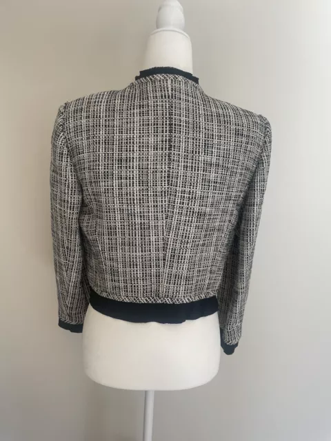 WOMEN’S HUGO BOSS Black White Tweed Coat Blazer $45.00 - PicClick