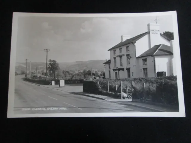 The Unicorn Hotel Caersws Powys Wales Real Photo Vintage Postcard F14