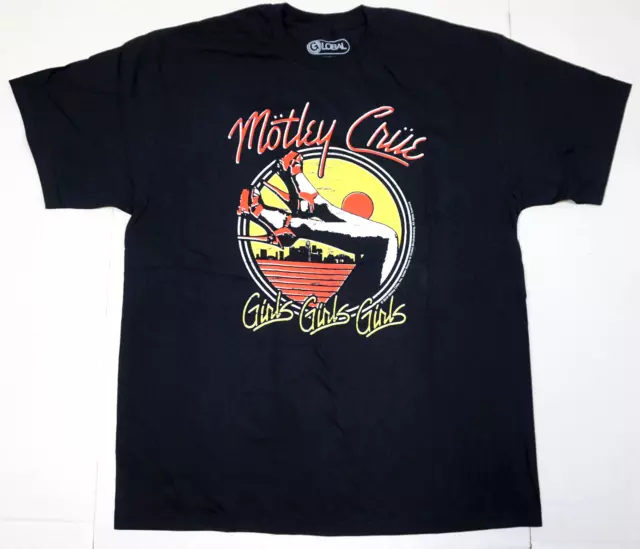 Motley Crue T-shirt Distressed Global Licensed Oversized Tee Men's Large New