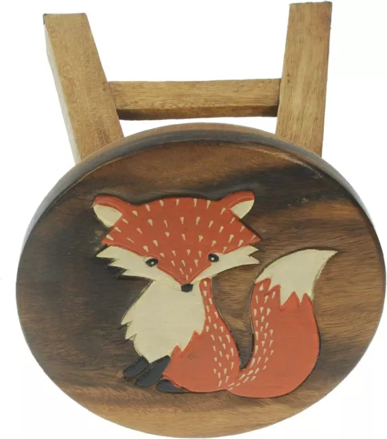 Childrens wooden Fox stool - Milking / Step Stool - Handcrafted from Wood Animal 2