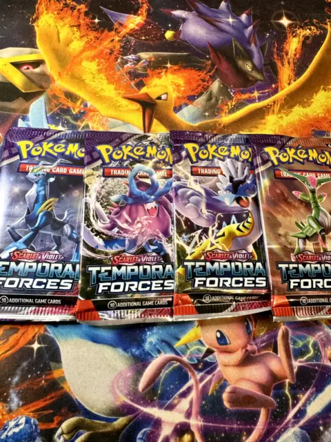 Pokemon Temporal Forces Booster Pack COMPLETE ART SET - 4 Packs NEW & SEALED