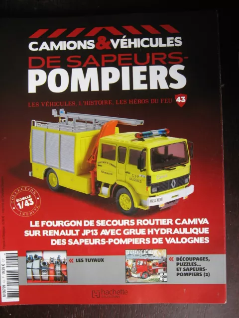 Fascicule Camions Vehicules Sapeurs Pompiers N°43  Renault Jp13  Fsr Camiva