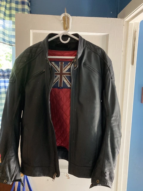 Triumph ace cafe armored leather motorcycle jacket