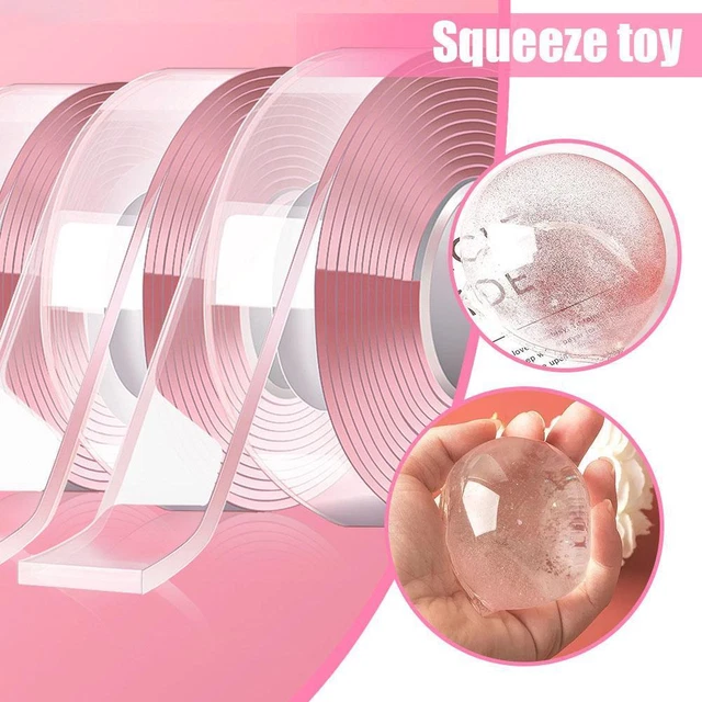Clear Nano Tape DIY Squeeze Toy Making Blowing Bubble Straws)N (With T7M4