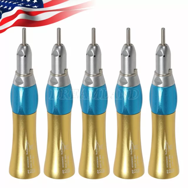 5*NSK Style Dental Low Speed Straight Handpiece Nose Cone E-type Golden