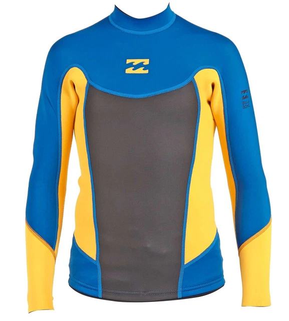 New $55 Billabong Foil 2mm Wetsuit Jacket Blue Size Boys 14