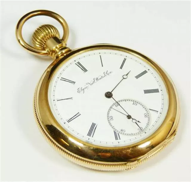 Reloj de bolsillo de latón vintage náutico antiguo americano Elgin Look...