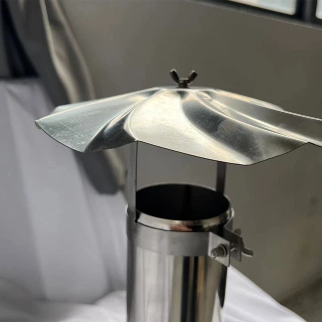 Tappo Per Camino In Acciaio Inox Da 110mm - Terminale Per Scarico Scaldabagno E Caldaia A Parete - Antipioggia E Antintrusione