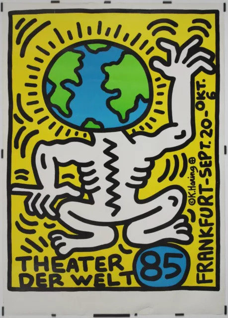 Keith Haring Theater der Welt Frankfurt 1985 Affiche Originale Exposition Popart