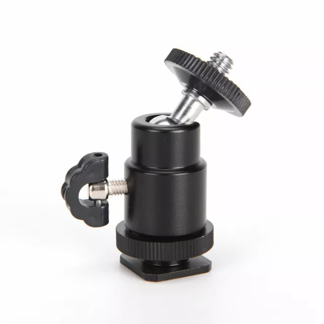 1/4" Black Ball Head Bracket/Holder/Mount For Camera Tripod Hot Shoe Adapte_QZ 2