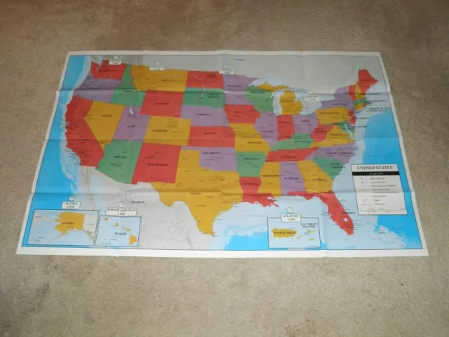 Wall Map of the United States, Texas Florida etc., 39.4" x 27.5" Poster Size TT