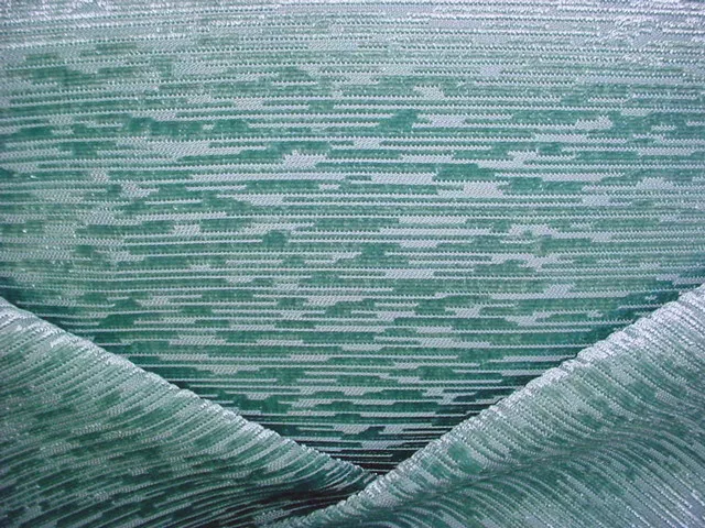 7-1/4Y Brunschwig & Fils 8013139 Rivage Velvet Aqua Strie Upholstery Fabric