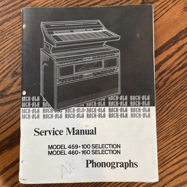 Vtg Rock Ola Juke Box 459 460 Service Manual Guide Book Dealer Schematics Parts