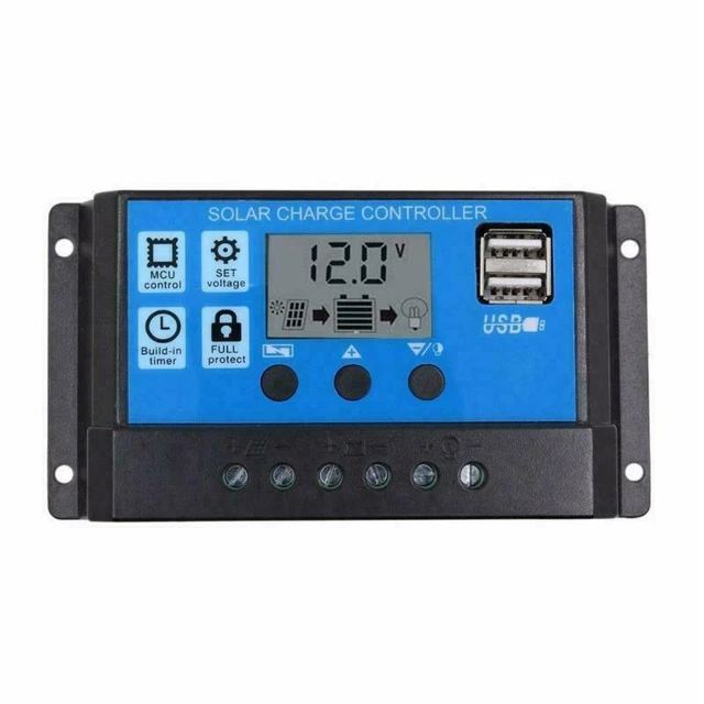 30A SOLAR CHARGE Controller 12V 24V Voltage Regulator PWM Battery ...