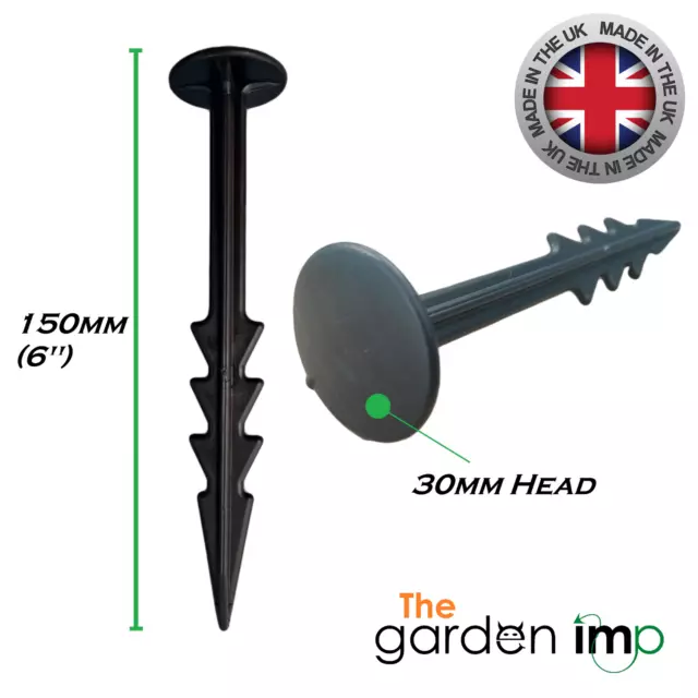 Heavy Duty Ground Cover Pegs 6" 150mm Weed Control Membrane Fabric Fixing Anchor