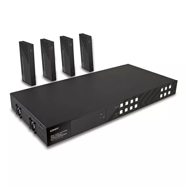 Lindy 38345 Extender Matrice HDMI 4K60 Cat.6 HDBaseT 4x4, 150m