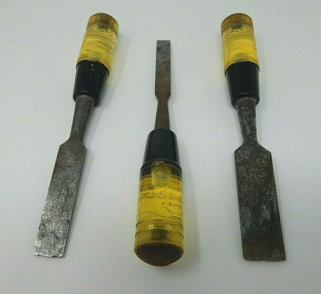 Buck Bros. Lot of 3 Wood Chisels 1 Inch 1/2 3/4