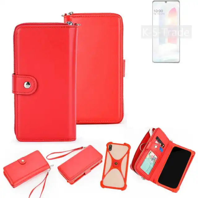 Portefeuille Couverture de téléphone portable pour LG Electronics Velvet rouge