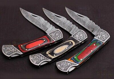 Custom Handmade DAMASCUS STEEL KNIFE Hunting Blade W/Resin & Brass Guard Handle