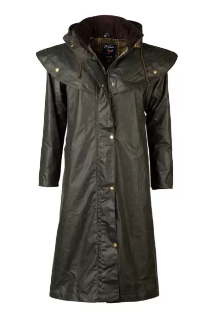 Ladies Long Wax Jacket Womens Equestrian Full Length Waxed Coat UK Made Rydale