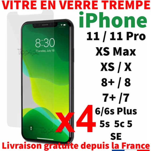 Vitre Protection Verre Trempé Film Écran Pour Iphone 7 6S 5 X Xr Xs Max 11 Pro