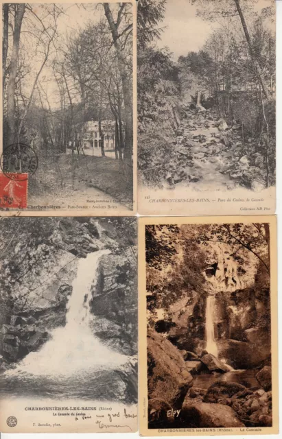 Lot de 4 cartes postales anciennes old postcards CHARBONNIERES-LES-BAINS RHONE 4