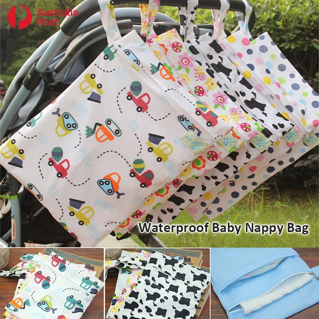 Double Zip Waterproof Baby Nappy Bag Wet Dirty Cloth Diaper Swim Portable Travel