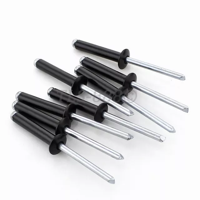 Rivetti pop ciechi in alluminio testa a cupola estremità aperta M2.4 M3.2 M4 M5 - nero