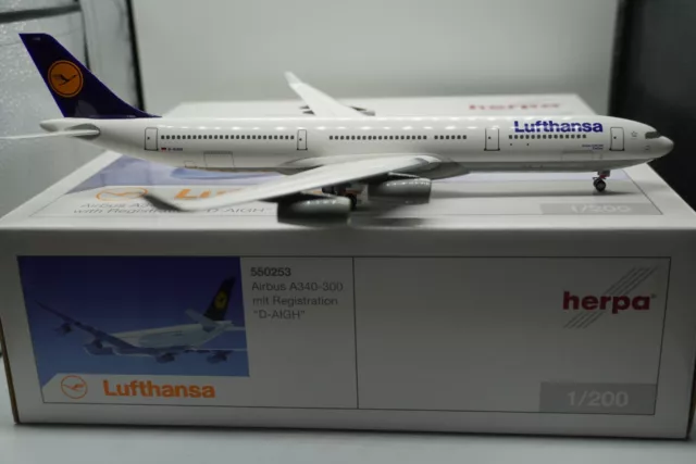 Herpa Wings 1:200 Lufthansa Airbus A340-300 D-AIGH (550253)