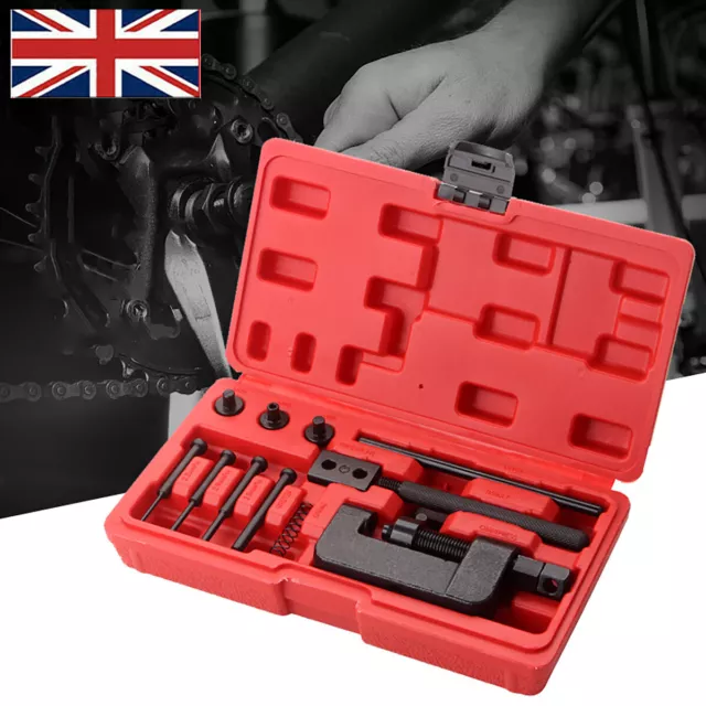 Motorcycle Bike Chain Breaker Splitter Link Riveter Universal Set Riveting Tool