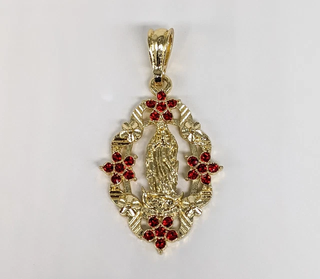 Gold Plated My Lady Virgin Mary Pendant Oro Laminado Virgen de Guadalupe Medalla