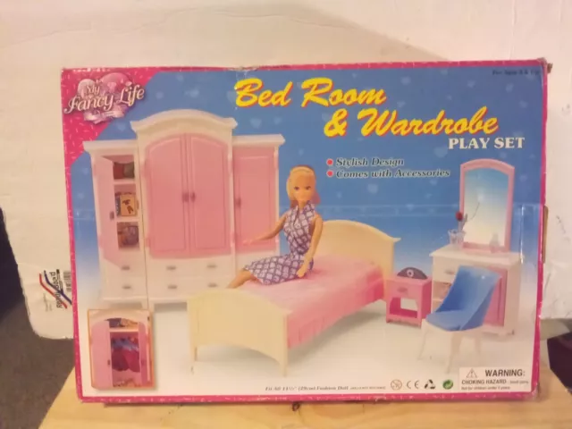 My Fancy Life Bedroom & Wardrobe Playset For 11.5 Inch (Barbie Figures)