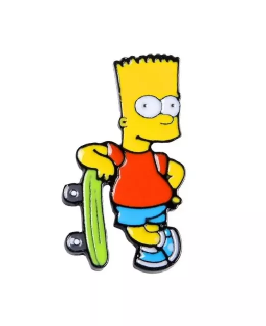 Bart Simpson With his Skateboard Lapel Pin/Brooch