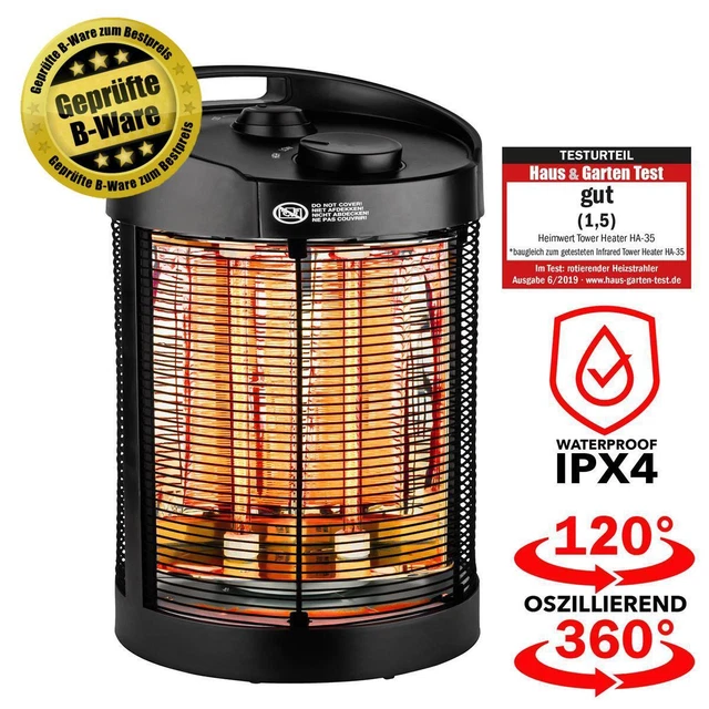 Infrarot Standheizstrahler Terassenstrahler oszillierend 700Watt 360 Grad B-Ware