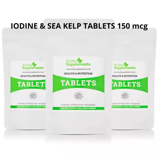 Iodine 150mcg Sea Kelp Tablets Thyroid Health Potassium Iodine Slimming Aid UK