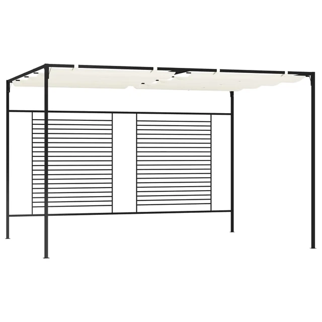 Pavillon mit Ausziehbarem Dach 3x4x2,3 m Cremeweiß 180 g/m²