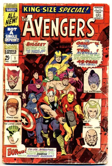 AVENGERS ANNUAL #1 FA, Marvel Comics 1967 Low Grade
