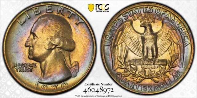 MS65 1970 25C Washington Quarter, PCGS Secure- Beautifully Toned