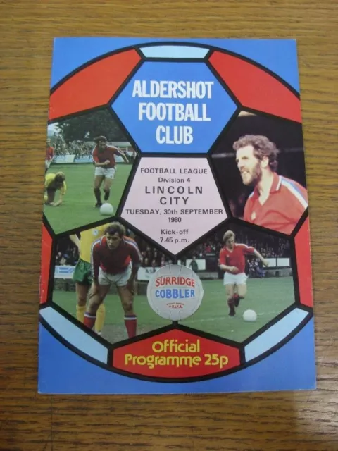 30/09/1980 Aldershot v Lincoln City  . UK ORDERS ALL INCLUDE FREE ROYAL MAIL POS