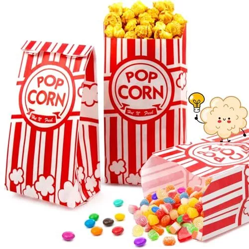 Paper Popcorn Bags Bulk - 1oz Popcorn Bags Individual Servings Popcorn Machin...